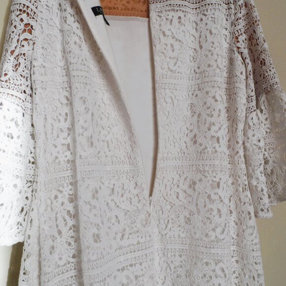 RALPH LAUREN Women White Crochet Lace dress - size 12 - Picture 9 of 13